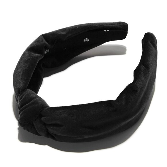 Lele Sadoughi Jet Black Velvet Knotted Headband MINT - Picture 2 of 5